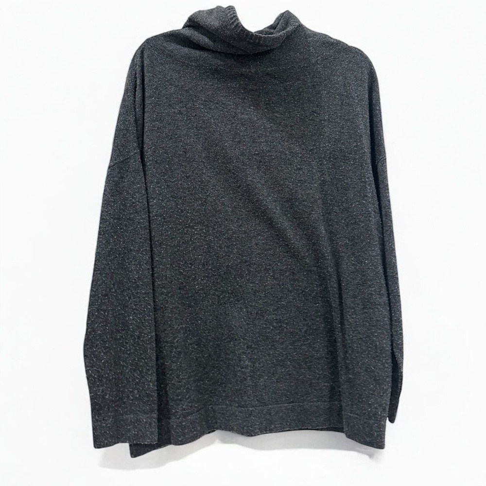 LUMIERE Women’s Cowl Turtleneck Gray Sweater Wity Pockets Small Gray - Picture 2 of 8